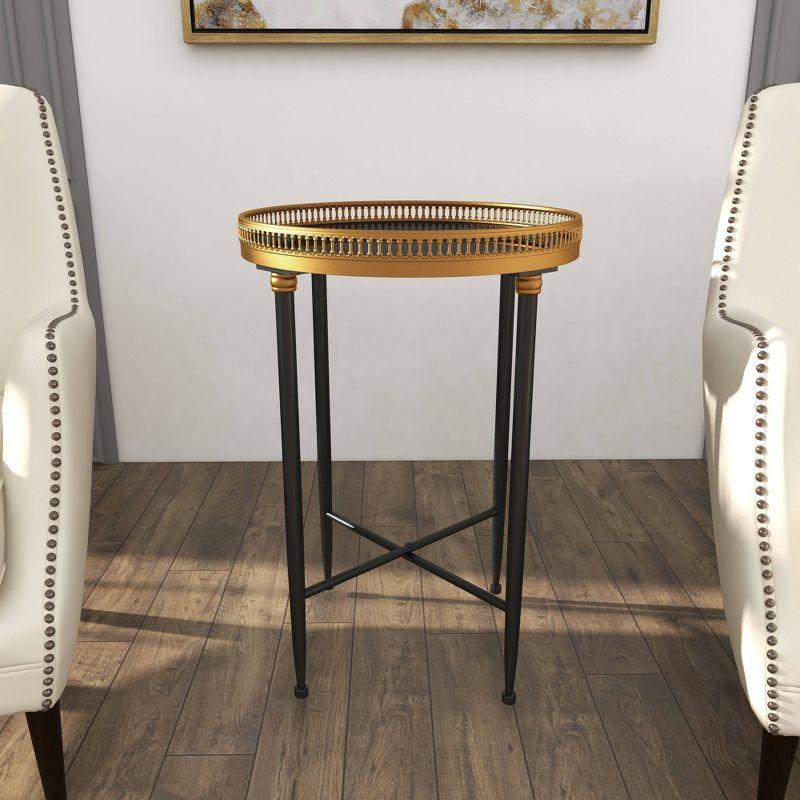 Traditional Iron Accent Table Black - Olivia & May