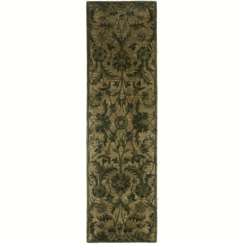 Elegance Revived Gray Floral Hand-Tufted Wool Runner Rug