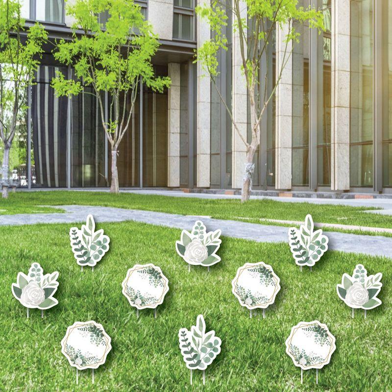 Big Dot of Happiness Boho Botanical - Lawn Decorations - Outdoor Greenery Party Yard Decorations - 10 Piece