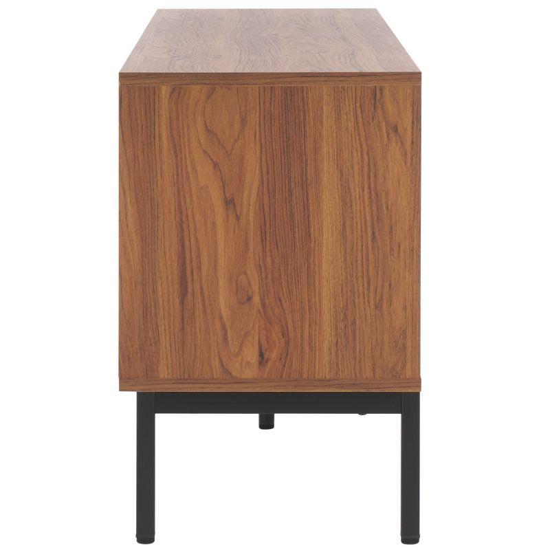 Lylia 4 Door Media Stand - MED9623 - Walnut/Black - Safavieh
