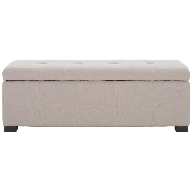 Maiden Tufted Storage Bench Large - Taupe - Safavieh