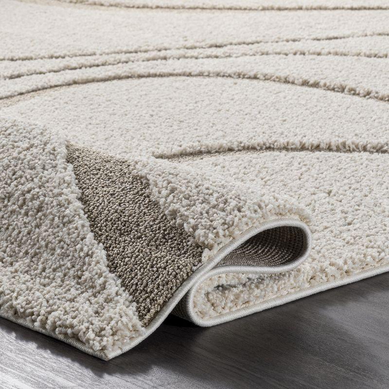 Nuloom Carolyn Abstract 8x11 Shag Indoor Area Rug for Living Room Bedroom Dining Room Nursery, Cream/Beige