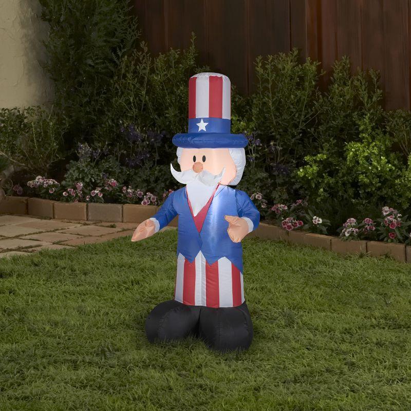 4ft Patriotic Red White and Blue Inflatable Uncle Sam