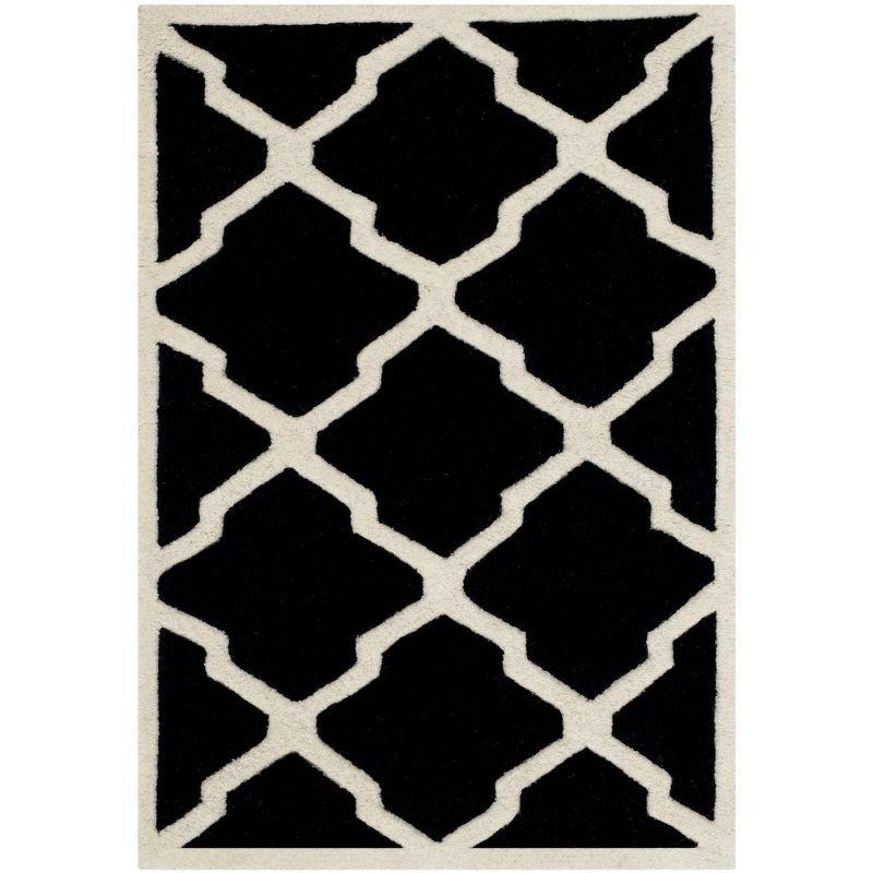Chatham CHT735 Hand Tufted Accent Rug Black / Ivory 2' X 3' - Safavieh.