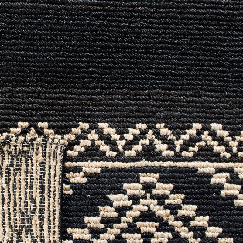 Hand-Knotted Easy Care Black Jute 5' x 8' Area Rug