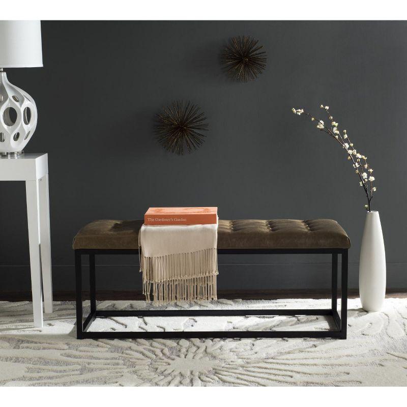 Reynolds Bench - FOX6225 - Tan/Black - Safavieh Couture