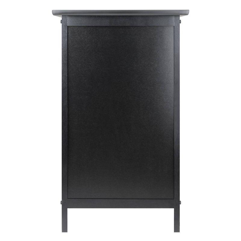 Winsome End Table - Black: Hardwood Frame, Wood Veneer Top, Living Room Accent Table with Shelf