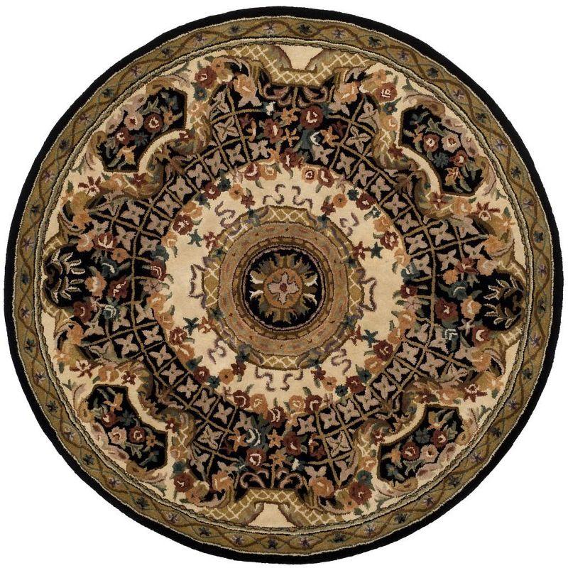 Classic CL304 Hand Tufted Area Rug - Black/Gold - 3'6" round - Safavieh.
