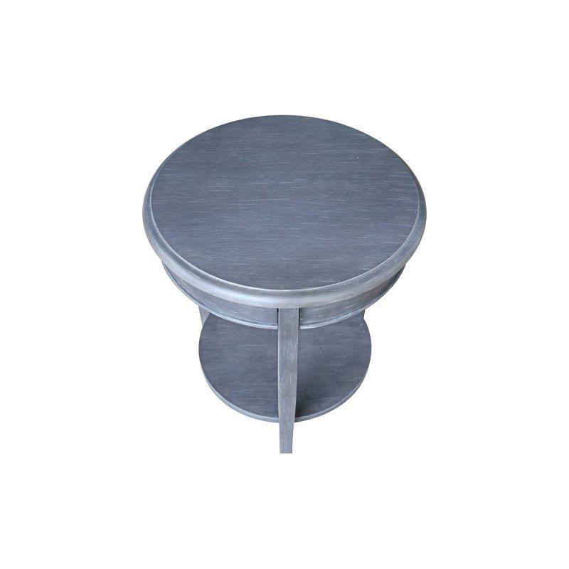 International Concepts Cambria Solid Wood End Table Antique/Heather Gray: Solid Wood, Fixed Shelf