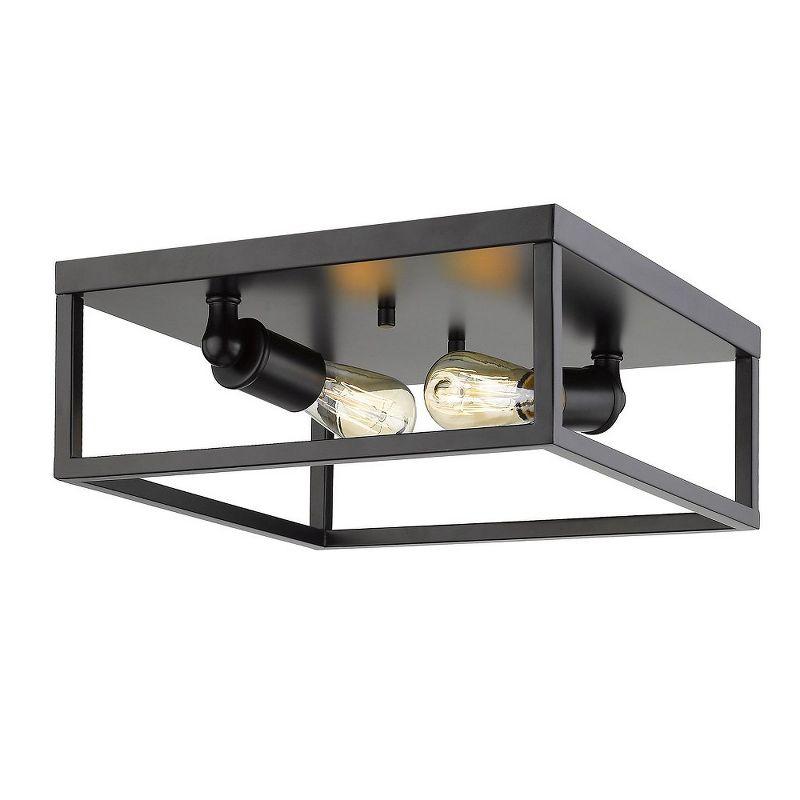 Golden Lighting Wesson 2-Light Flush Mount in Matte Black