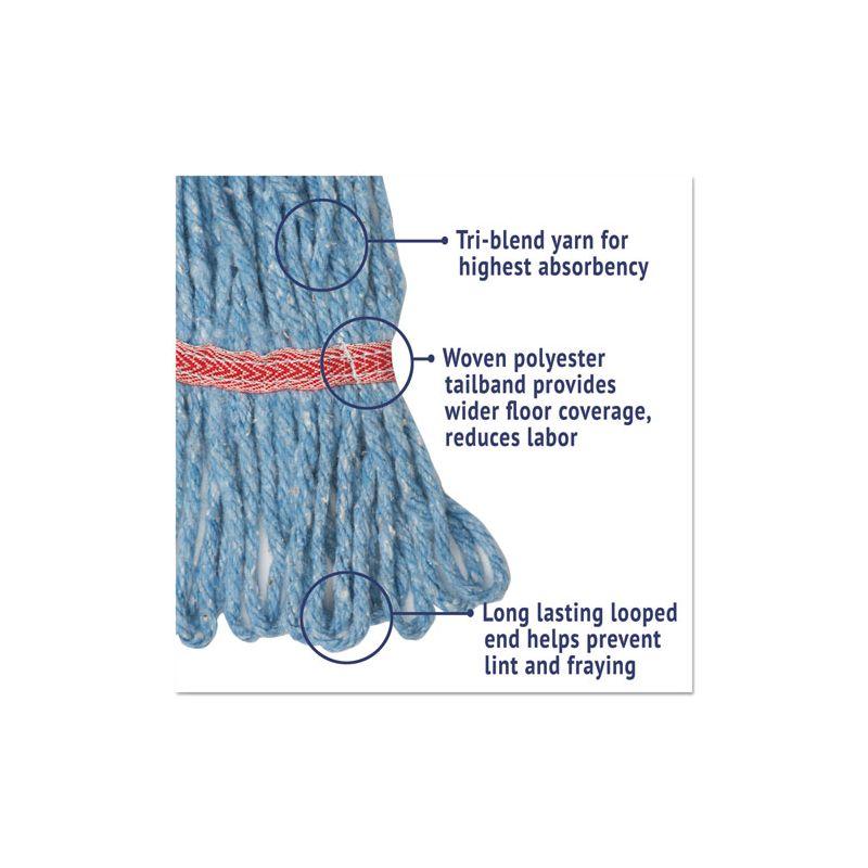 Boardwalk Super Loop Wet Mop Head, Cotton/Synthetic Fiber, 5" Headband, Large Size, Blue