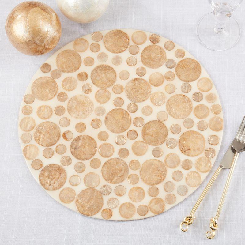 Talaria 50% Capiz Shell - 50% Resin No Pattern Round Placemat