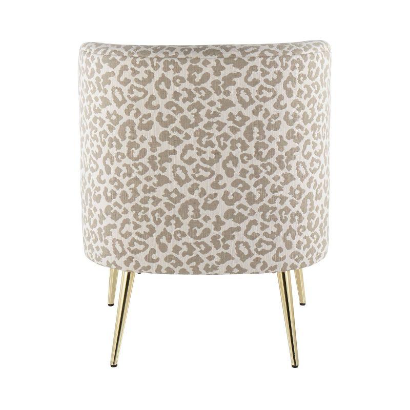 Fran Contemporary Leopard Fabric Slipper Chair - LumiSource