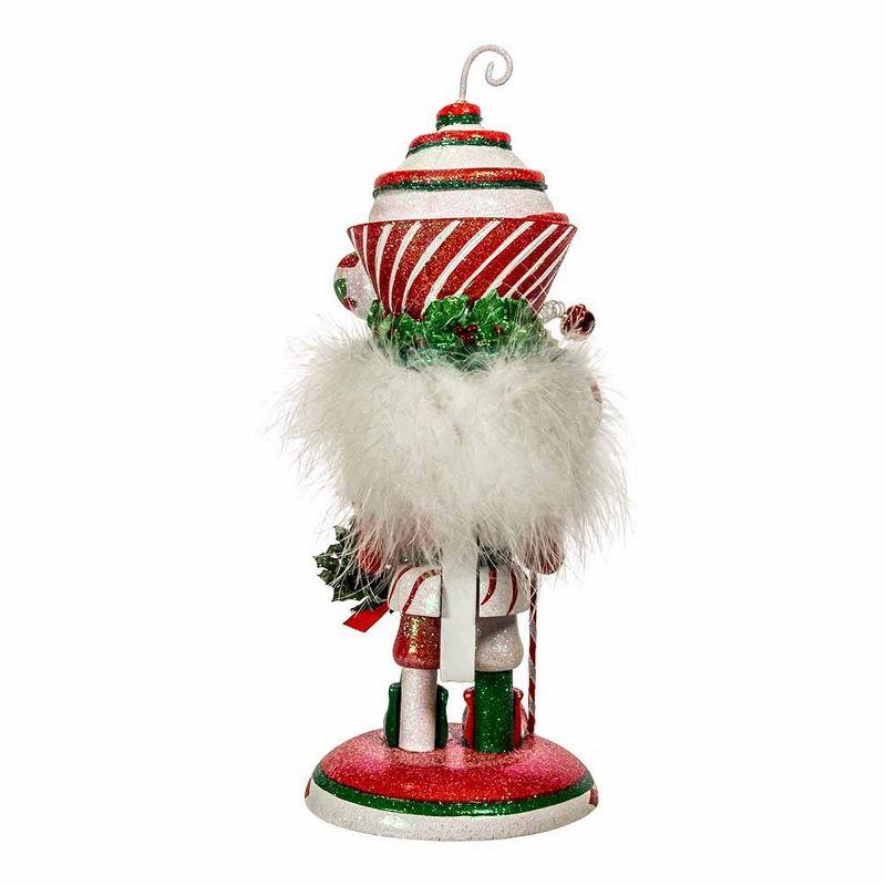 12-Inch Red and Green Glittered Cupcake Hat Nutcracker