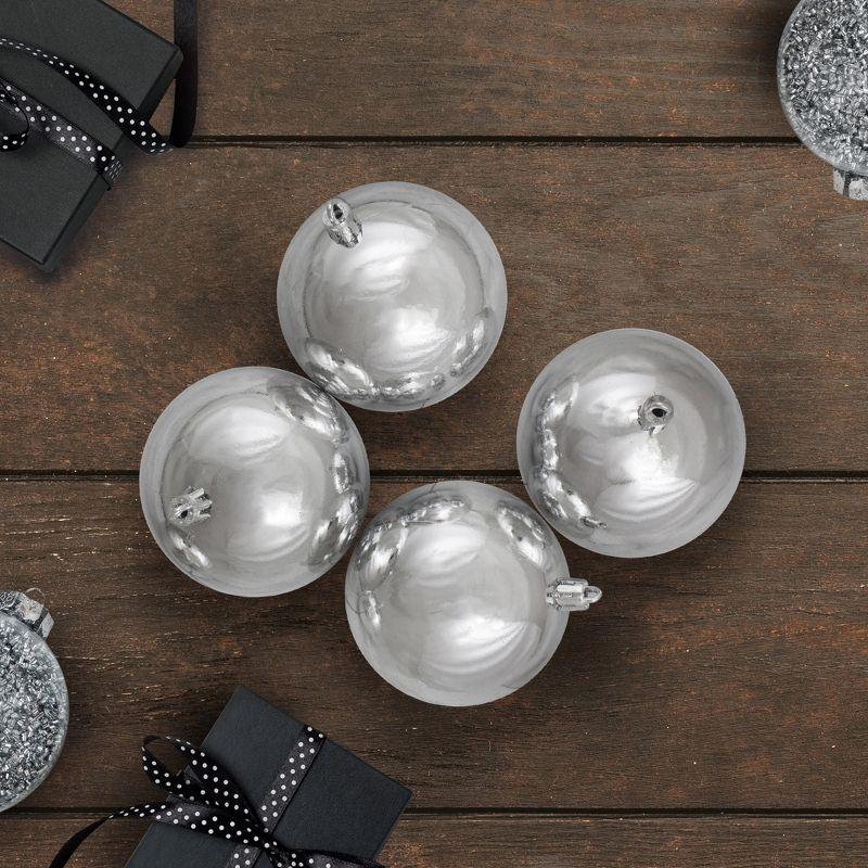 Silver Shatterproof Plastic Christmas Ball Ornament Set, 32 Pieces