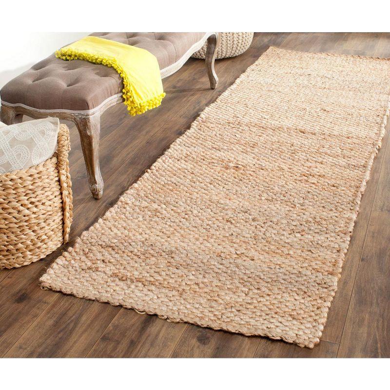 Handwoven Natural Jute 2'6" x 12' Runner Rug - Reversible and Eco-Friendly