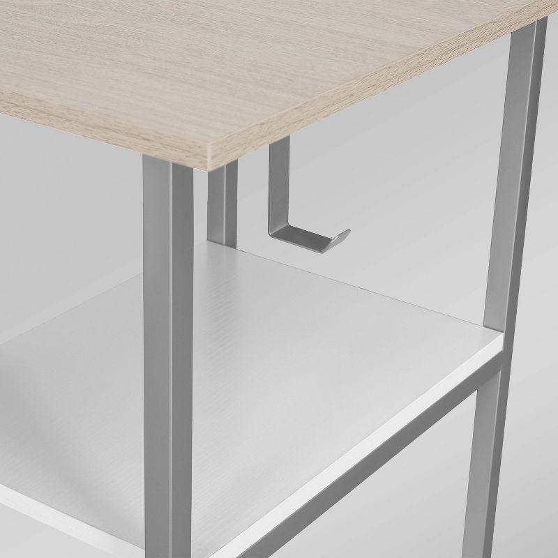 17 Stories Techni Mobili L-Shape Home Office Two-Tone Desk With Storage