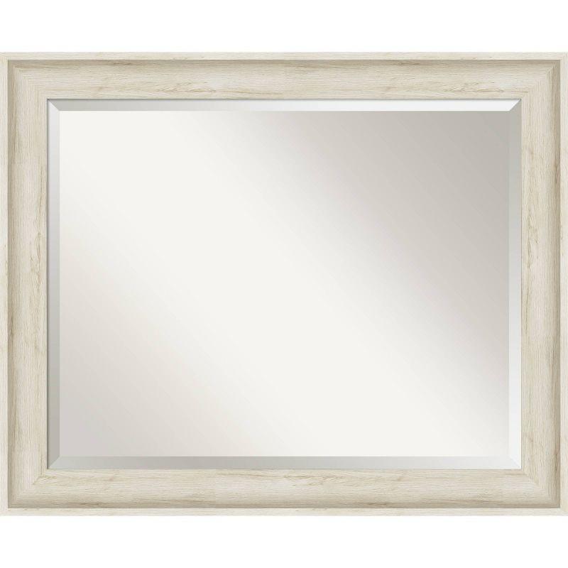 Regal Birch Cream 33" x 27" Rectangular Wood Wall Mirror