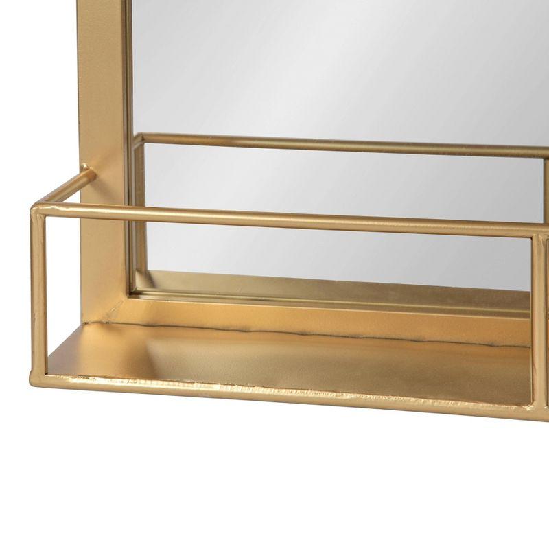 18" x 40" Jackson Metal Frame Mirror with Shelf Gold - Kate & Laurel All Things Decor: Chic Rectangle, No Assembly Required