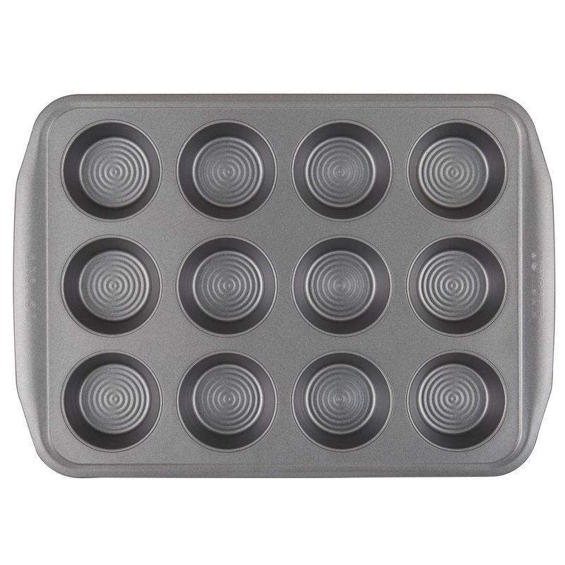 Gray Nonstick 12-Cup Steel Muffin Pan