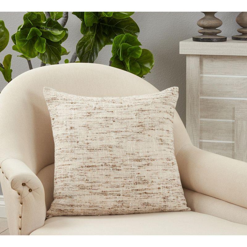 Saro Lifestyle Textured Pillow - Poly Filled, 20" Square, Oatmeal