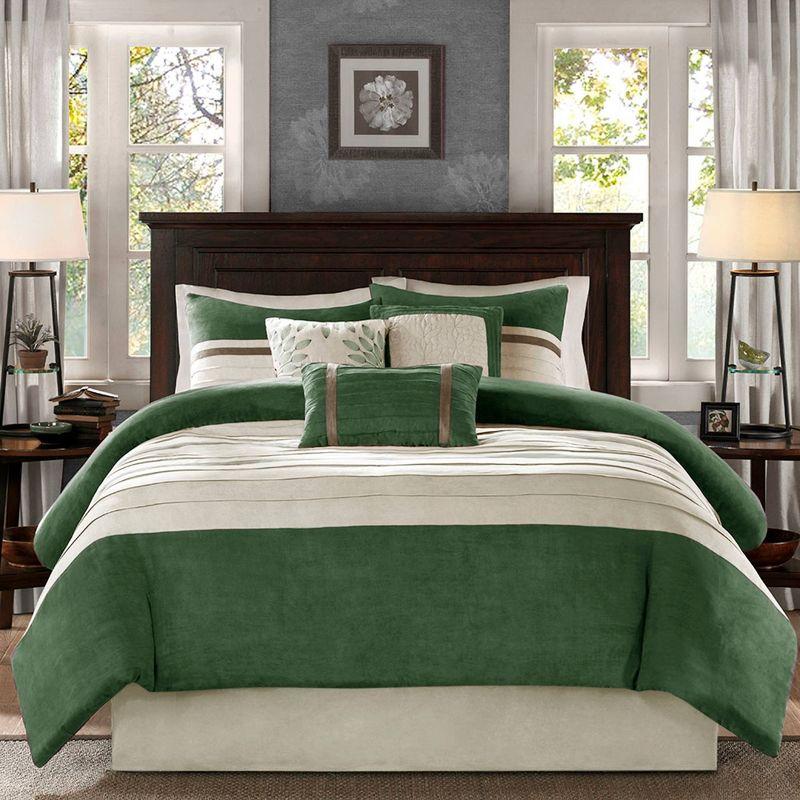 Palmer 7 PC Pieced Faux Suede Comforter Set