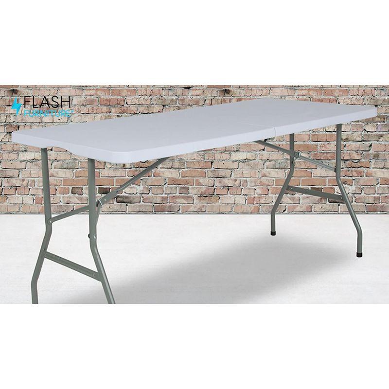 Flash Furniture Parker 4.97-Foot Bi-Fold Plastic Folding Table with Handle - Event Table