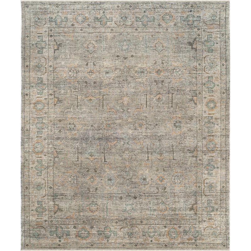 Izmir Blue and Brown Hand-Knotted Wool Area Rug 8' x 10'