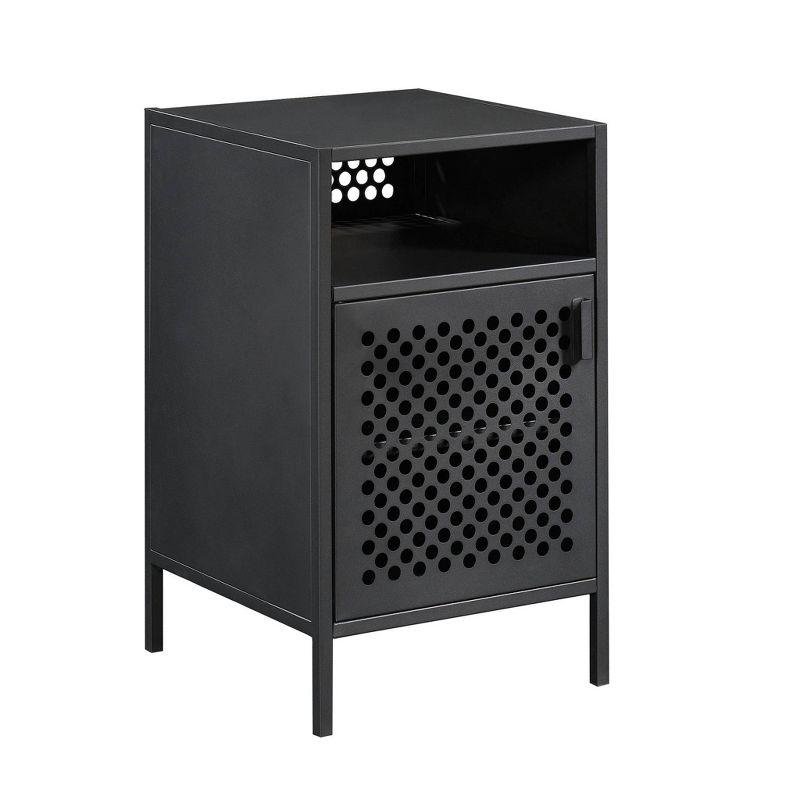 Boulevard Cafe Perforated Black Metal Nightstand