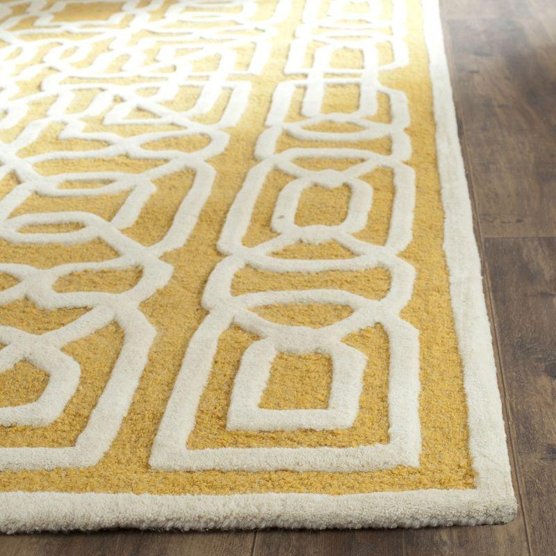 Cambridge CAM570 Tufted Indoor Area Rug - Gold/Ivory - 6'x6' - Safavieh