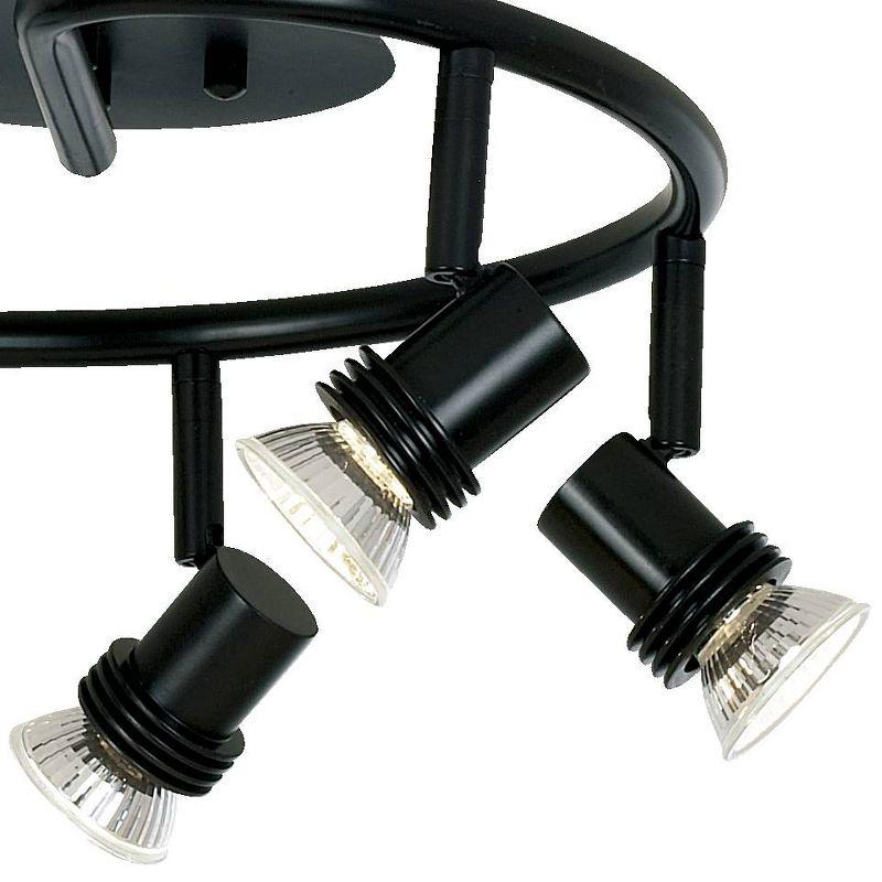 Pro Track Spiral 5-Head LED Ceiling Track Light Fixture Kit Spot Light GU10 Directional Adjustable Black Modern Kitchen Bathroom Dining 15 3/4" Wide