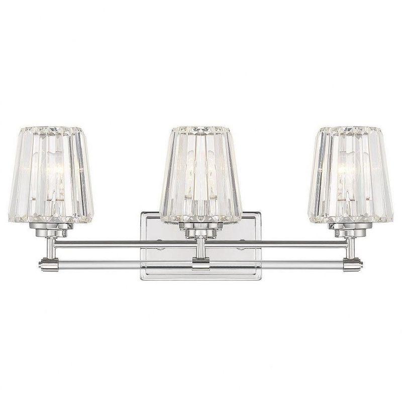 Polished Nickel 3-Light Vanity with Clear Crystal Shades