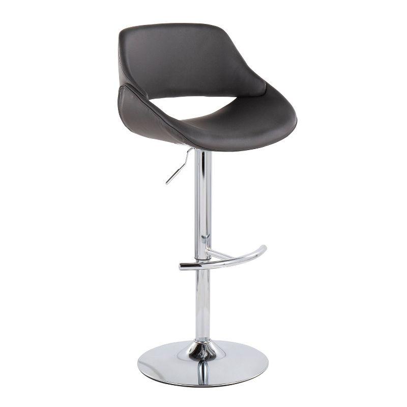 Set of 2 Fabrico PU Leather/Metal Barstool Chrome/Gray - LumiSource