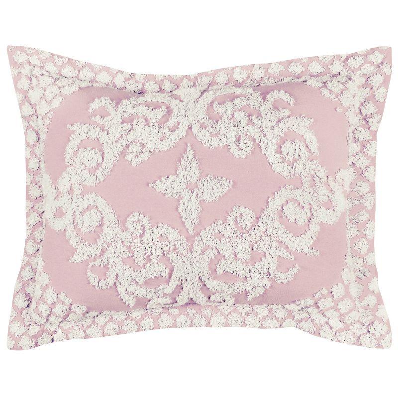 Florence Collection 100% Cotton Tufted Unique Luxurious Medallion Design Sham Pink - Better Trends