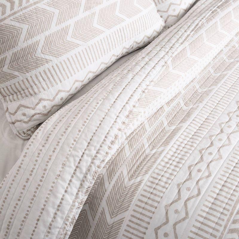 Lush Decor Hygge Geo Reversible Contemporary 3-Piece Quilt Set
