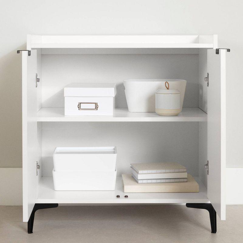 South Shore 31.75" Decorative Storage Cabinet White/Black: Chic Entryway Console with Adjustable Shelf