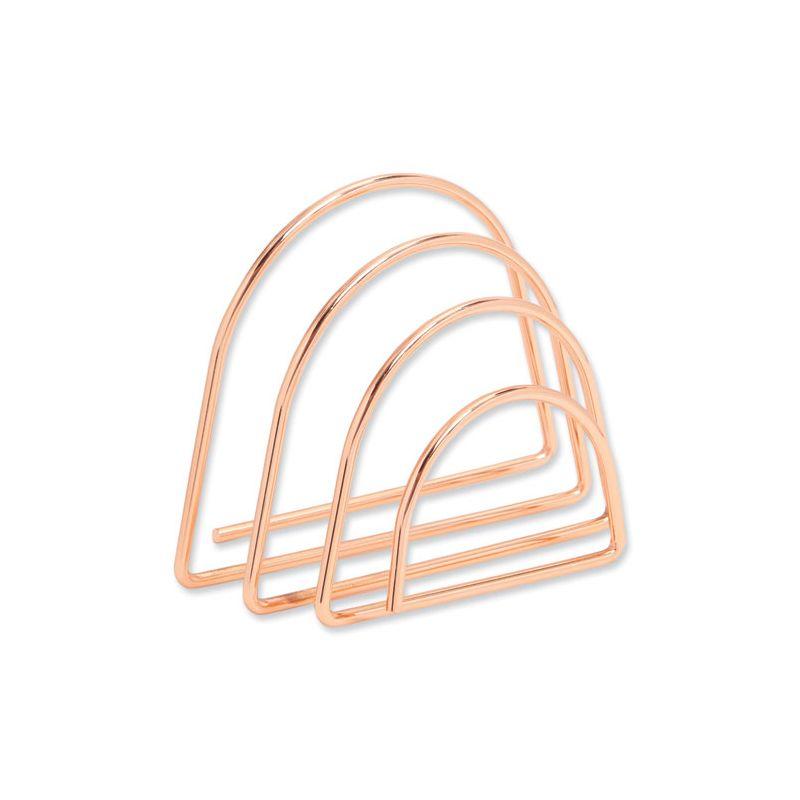 U Brands Letter-Size Desktop Fashion Filing Set, Rose Gold, (1) Rack, (3) Hanging Folders, (3) File Folders, (2) Trays,(1) Mail Sorter