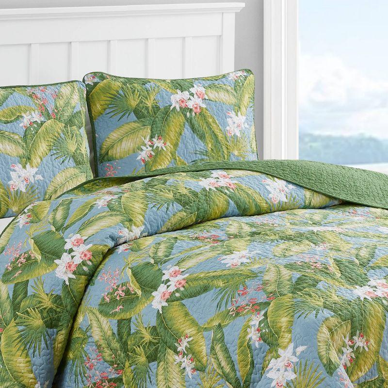 Blue Sky Reversible Full Cotton Quilt Set with Matching Shams