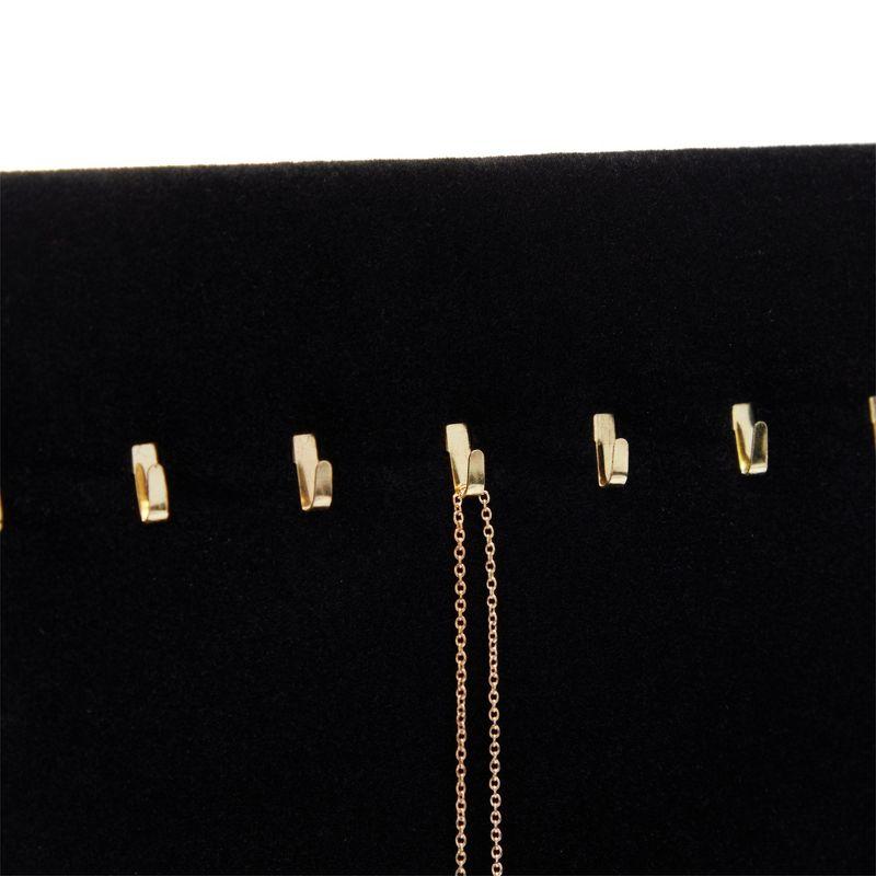 Genie Crafts Genie Crafts 2-Pack Jewelry Display for Selling - Velvet Necklace Holder Stand, Organizer for Retail (17 Hooks, Black)