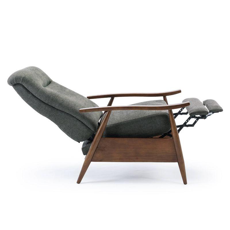 Comfort Pointe Soren Press-Back Recliner Charcoal: Upholstered Polyester, Wood Frame, Foam Fill, Spot Clean