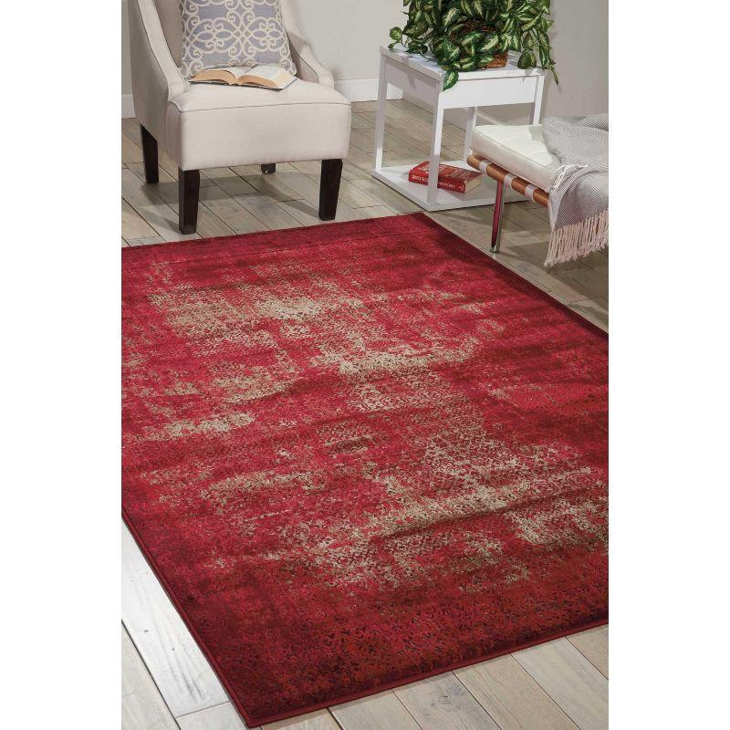 Nourison Karma KRM01 Red Area Rug 3'9" x 5'9"