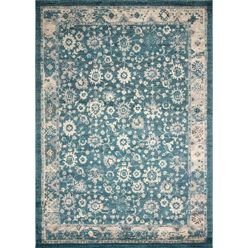 Unique Loom Penrose Collection Area Rug - Krystle (10'  x 14' 1" Rectangle Turquoise/Beige)
