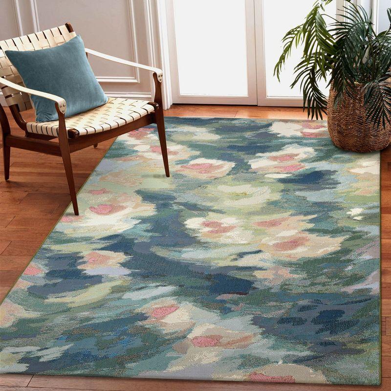 Liora Manne Marina Watercolor Pond Indoor/Outdoor Area Rug Multi 3'3" x 4'11"