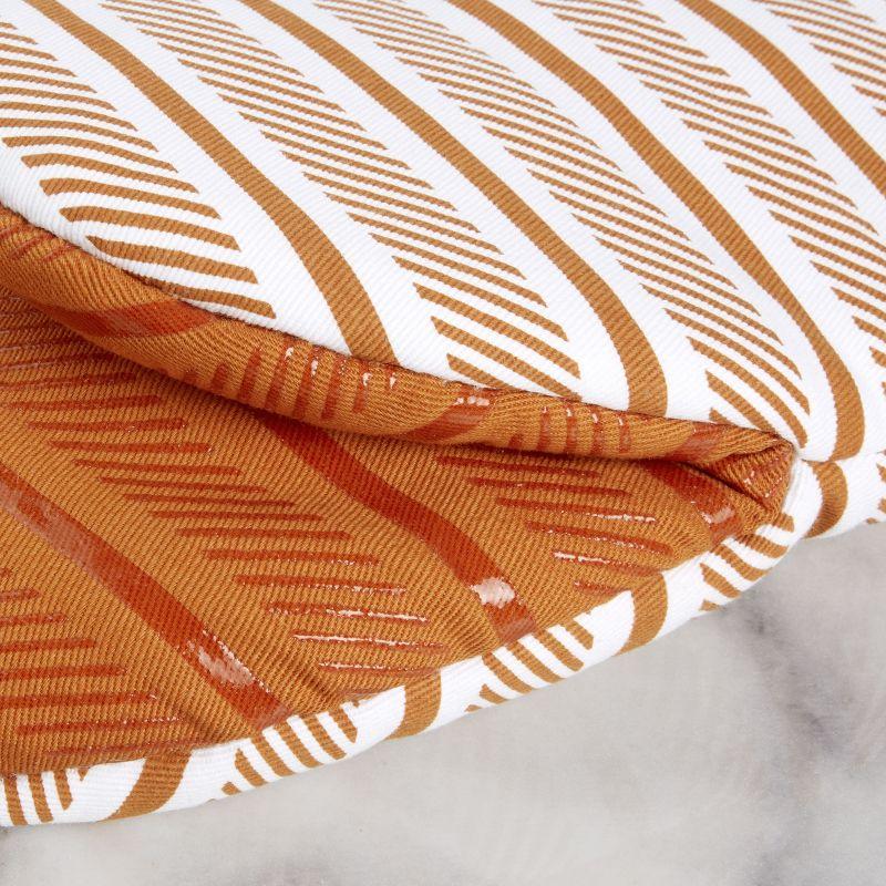 Honey and White Striped Silicone Oven Mitt Set