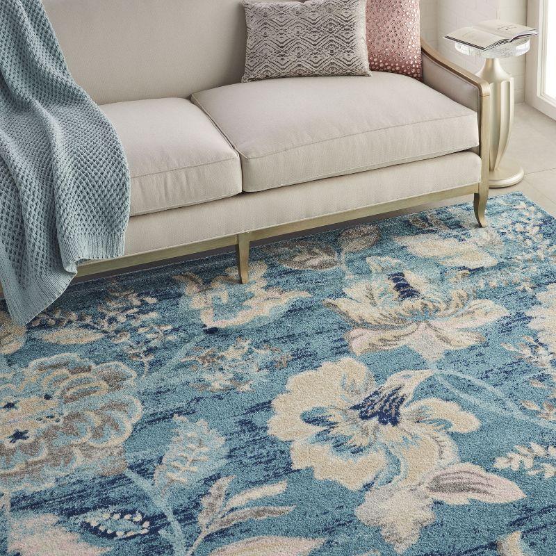 Tranquil TRA02 Ivory/Light Blue Area Rug French Country Eclectic Floral By Nourison