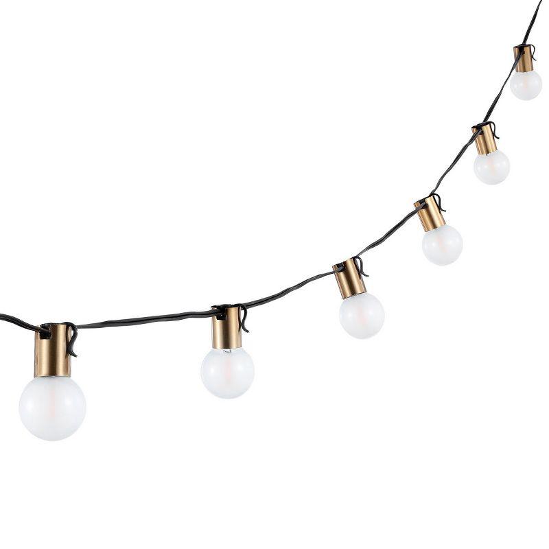 Farrynn Outdoor String Lights - Brass / Black - Safavieh..