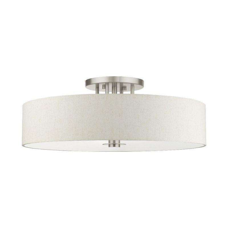 Livex Lighting Meridian 6 - Light Semi-Flush Mount in  Brushed Nickel