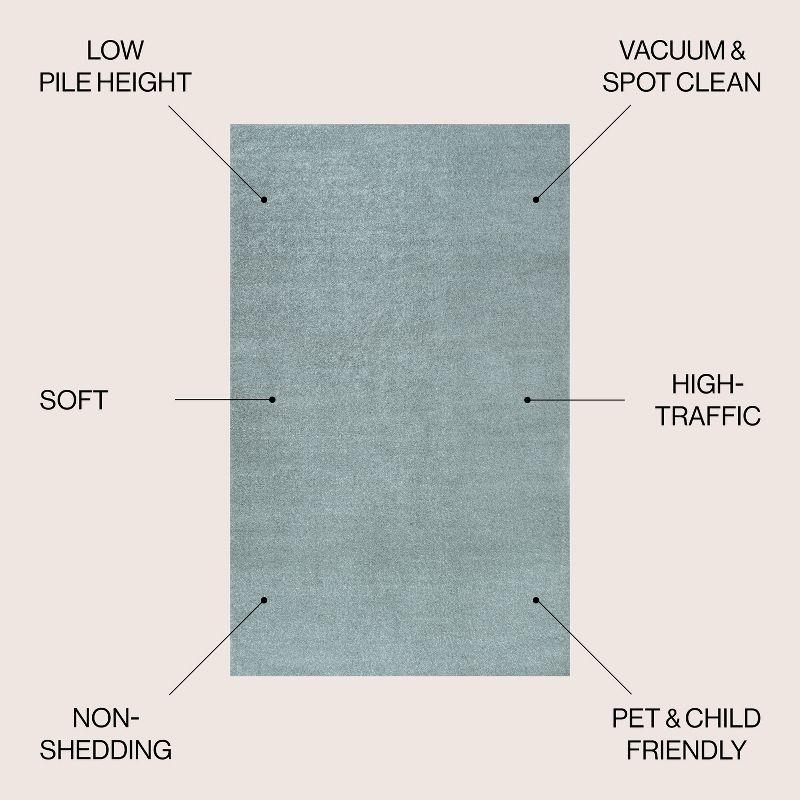 8'x10' Haze Solid Low-Pile, Light Blue - JONATHAN Y