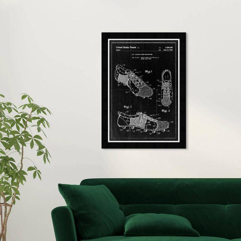 Wynwood Studio 15"x21" Training Shoe for Soccer 1980 Wall Art Black Frame: Modern Canvas, Vertical Layout, Fade Resistant