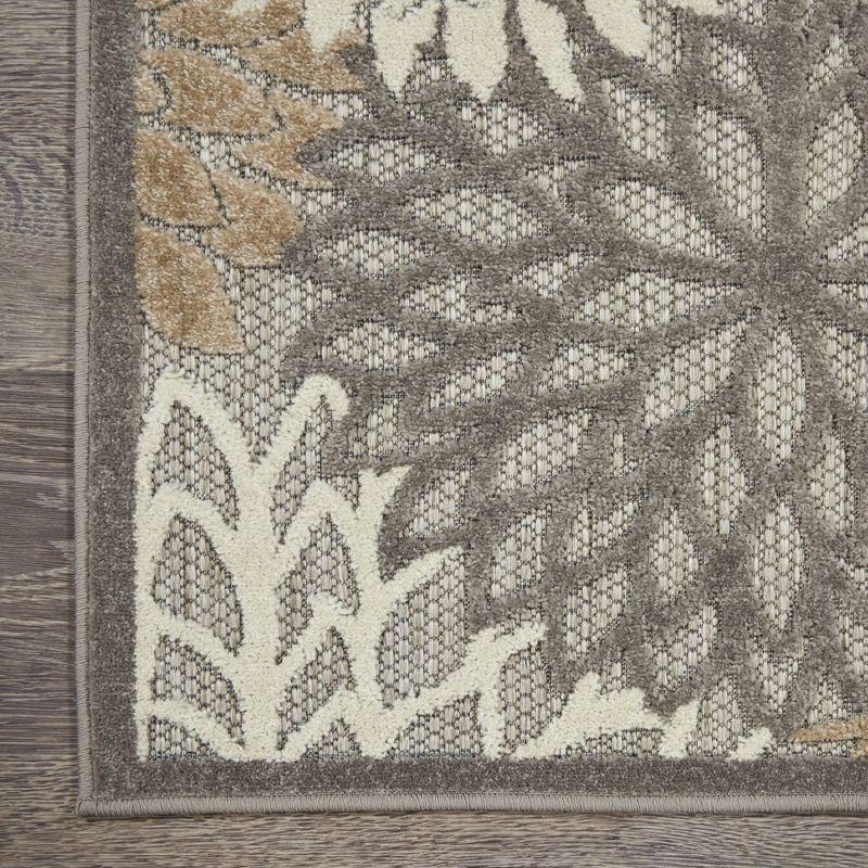 Nourison Aloha Floral Bloom Flatweave High-Low Indoor Outdoor Area Rug Natural 9'6" x 13'